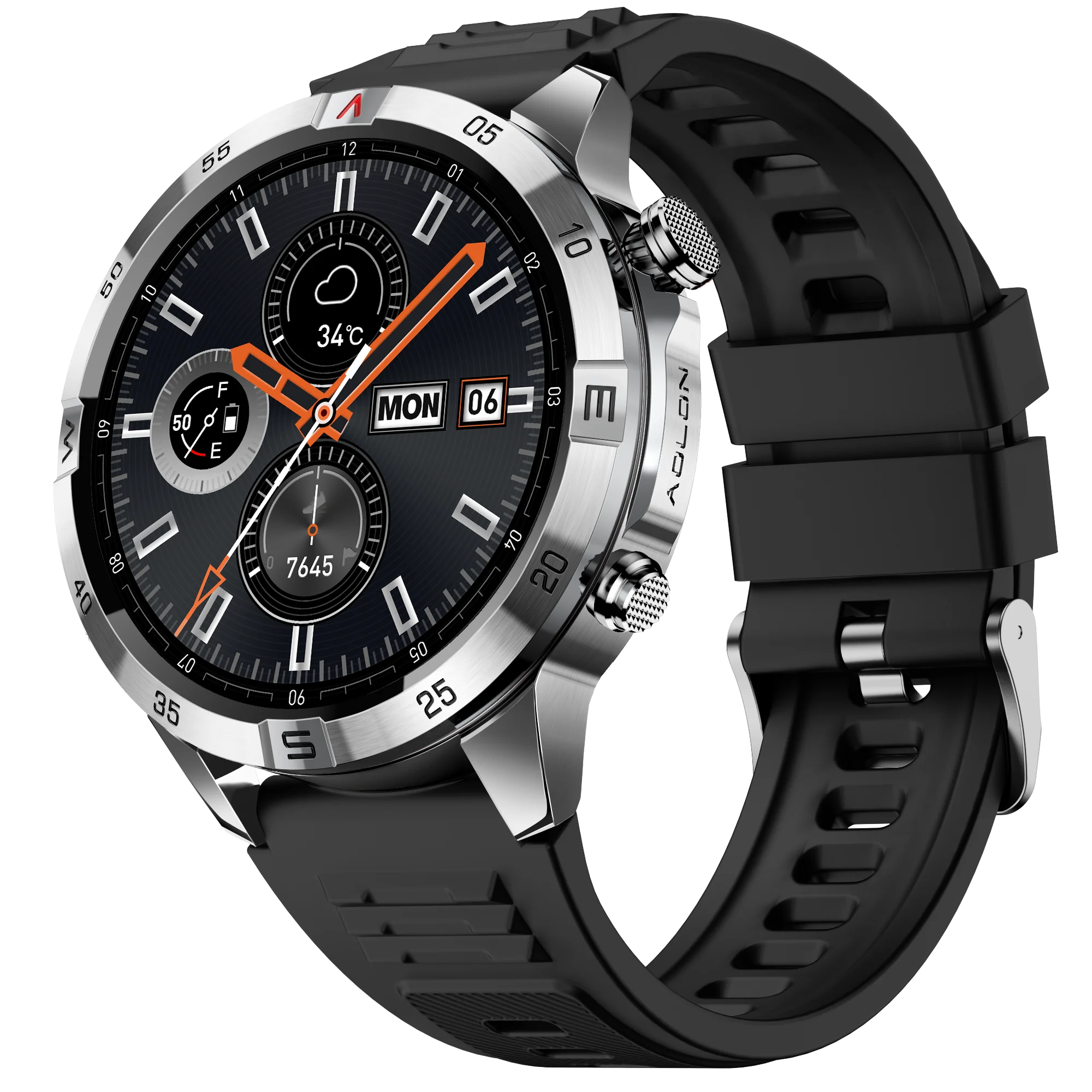 Aolon GT6 PRO Military Smart Watch Compass Flashlight AMOLED Bluetooth Call Smartwatch 1ATM Waterproof For Outdoor Double Strap