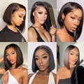 Middle T  Part Short Bob Lace Front Human Hair Wig With Elastic Drawstring Side Part 13x5x2 Lace Wig Straight Bob Brazilian Wigs