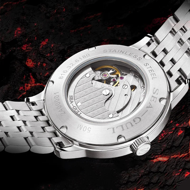 Seagull Watch 39.5mm Men's Watch 5Bar Waterproof Automatic Mechanical Watch Luminous Watch for Man 6180 Relogio Masculino