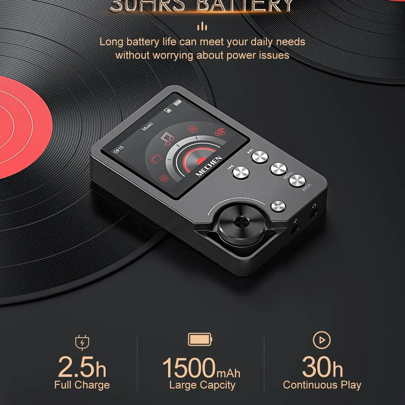 MP3 Player, Lossless DSD High Definition Portable Hi-Fi Digital Audio Music Player with 64GB Memory Card, Supports Up to 256GB