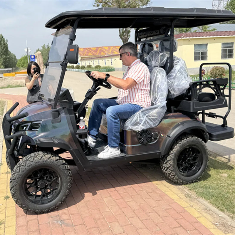 4 Wheel New Design Street Legal 4 Seater 72V Lithium Battery Golf Carts New Arrival Golf Carts 5KW AC Motor Electric Golf Carts
