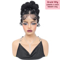 Synthetic Braided Wigs Hand-tied Full Lace Braided Wig with Baby Hair Afro Short Wigs Knotless Box Braids Wigs for Black Women
