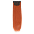 Straight High Temperature Fiber 11 Clips Ins Hair Extensions 24 Inch Orange Brown Synthetic Hair Daily Use Hair Pieces For Women