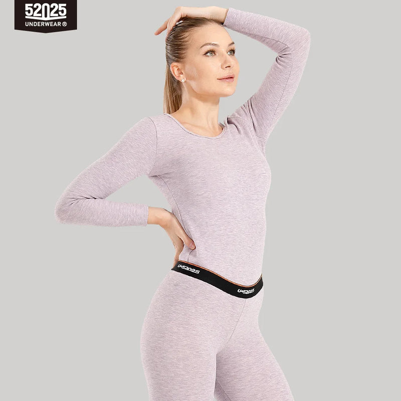 52025 Fleece-Lined Thermal Underwear – Warm, Double-Faced Two-Tone Base Layer for Men & Women with Touch of Silk and Wool