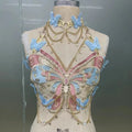 Women's Butterfly Embroidered Top Crystal Chain - View 15 | SAMAG