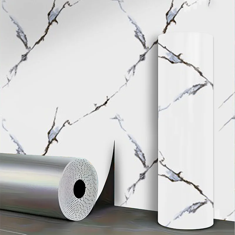 Marble Sticker Self-Adhesive PVC Waterproof and Moisture-Proof Wall Sticker Living Room TV Background Wall Decoration Wallpaper