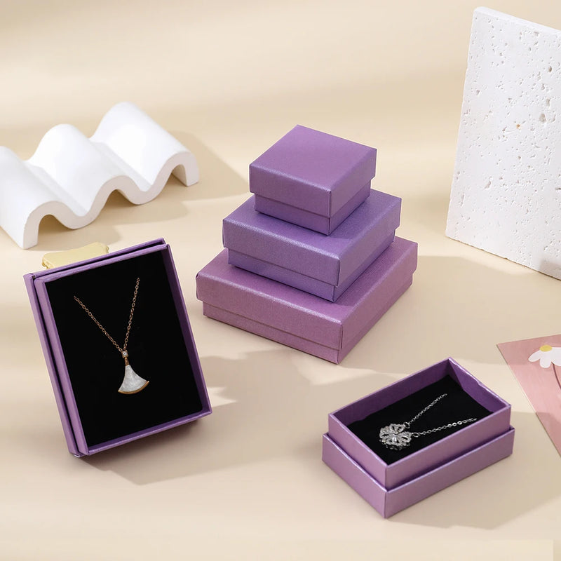 24pcs Jewelry Box for Necklace Earrings Ring Bracelet Boxes Engagement Birthday Gift Packaging Paper Jewellery Organizer Display