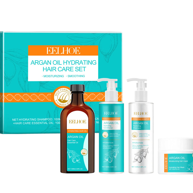 Moroccan Argan Oil Hair Care Set Gently Cleanses Deep Moisturizing Smoothing Soften Repairing Damaged Reduces Frizz Shampoo Conditioner Set