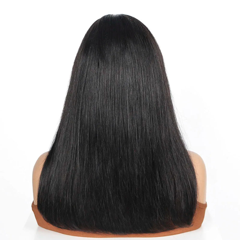 Middle T  Part Short Bob Lace Front Human Hair Wig With Elastic Drawstring Side Part 13x5x2 Lace Wig Straight Bob Brazilian Wigs