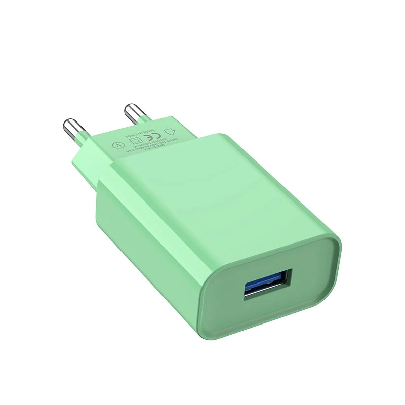 USB Charger 5V 2A Travel Universal Wall Power Adapter Plug For iPhone 16 15 14 Samsung Xiaomi Redmi LG EU US Head Fast Charging