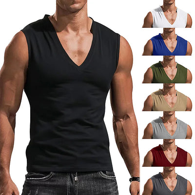Men's V-neck Sleeveless Vest For Slimming And Muscle | SAMAG