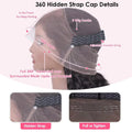 360 Lace Front Wigs Human Hair with Drawstring Pre Plucked Hidden Strap 360 HD Full Lace Body Wave Frontal Wig Glueless Wigs