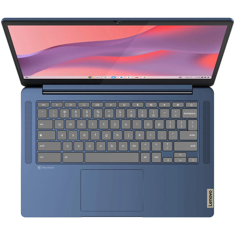 Lenovo IdeaPad Slim 3 Chromebook, 14'' Full HD, MediaTek Kompanio 520, 4GB RAM, Up to 320GB Storage(64GB eMMC+256GB SD Card), Chrome OS, Abyss Blue