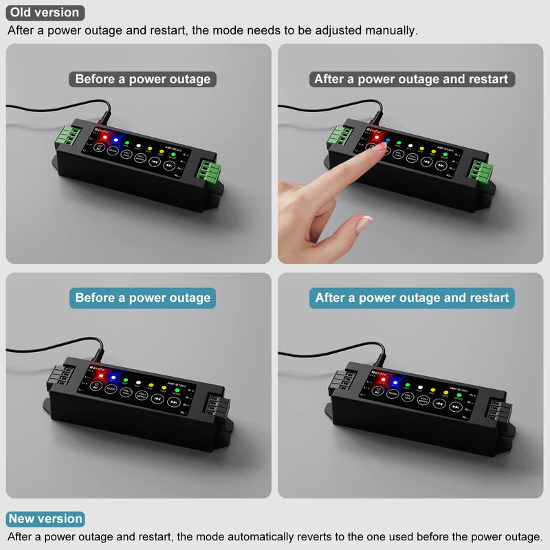 Herdio 4-Channel Bluetooth Audio Amplifier with Remote Control for Bathroom Wall/Ceiling Speakers  EU/US/UK/AU Compatible