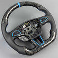 Customized Forged Carbon Fiber Blue Element Steering Wheel Ford MK3 ST RS Car Accessory Sporty Style