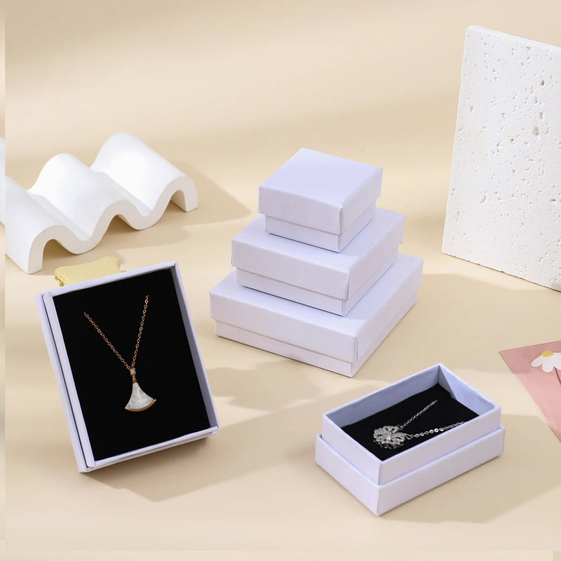 24pcs Jewelry Box for Necklace Earrings Ring Bracelet Boxes Engagement Birthday Gift Packaging Paper Jewellery Organizer Display