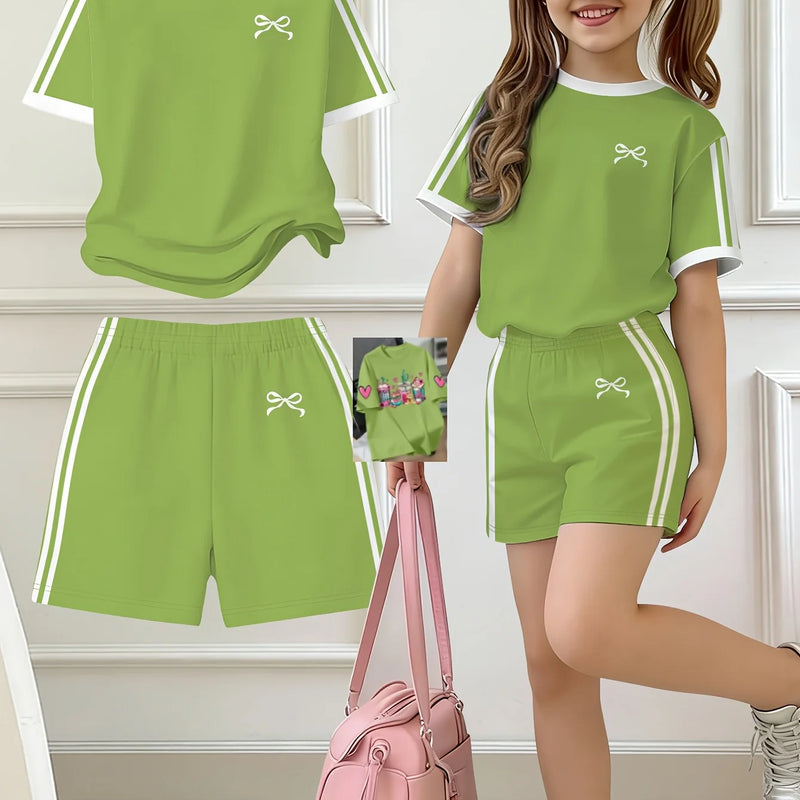 Kids Clothes Girls, , Easy Bow Print Short Sleeve T-Shirt | SAMAG