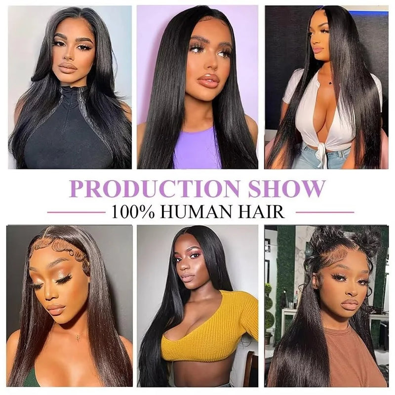 300% Density Straight Human Hair Wigs 30 36 Inch 13x6 Lace Frontal Wigs Brazilian 100% Human Hair 5x5 Glueless WIgs For Women