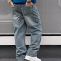 Men'S Casual Straight Wash Jeans - Light Blue, Loose Fit | SAMAG