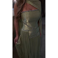 Mila Customized Sage Green A-Line Shawl Strapless Prom | SAMAG