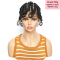 Short Lovely Synthetic Braided Wigs for Black Women Full Lace Hand-tied Twist Knotless Box Braids Wigs with Baby Hair 8 inches