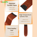 Straight High Temperature Fiber 11 Clips Ins Hair Extensions 24 Inch Orange Brown Synthetic Hair Daily Use Hair Pieces For Women
