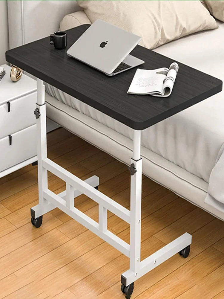 Height-Adjustable Mobile Desk with Wheels Auxiliary Table