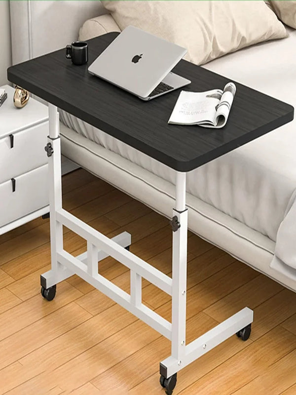 Height-Adjustable Mobile Desk with Wheels Auxiliary Table
