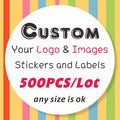 500PCS Custom Stickers and Customized Logo Wedding Birthday Gift Box Stickers DIY Your Own Stickers Personalize Stickers