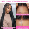 30 40inch Wear and Go Glueless Wig Human Hair 7x5 Precut 13X6 Hd Lace Frontal Wigs Bone Straight Pre Plucked 100% Human Hair
