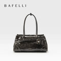 Genuine Leather Boston Handbag Women's 2026 New Oil Wax Leather Bague tte Bag Shoulder Crossbody Vintage Large Capacity