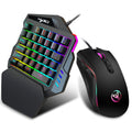 Gaming One-Handed Keyboard And Mouse Set with 35 Keys, Dual-Color Injection Molded Keycaps, Colorful Backlight, USB Plug-And