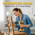 21V Protable Cordless Electric Drill Driver Kit Orange Power Set With Battery Charger 27Pcs Accessories - View 6 | SAMAG