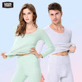 52025 Men’s & Women’s Thermal Underwear – High-Waist, Fleece-Lined, Soft Cotton Long Johns in Light Colours, Warm & Comfortable
