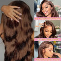 Chocolate Brown Body Wave Lace Front Wig for Women Pre-Plucked Brazilian Human Hair Glueless HD Frontal Virgin Hair Wig