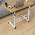 Height-Adjustable Mobile Desk with Wheels Auxiliary Table