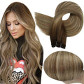 Full Shine Human Hair Weft Extensions Hair Bundles 100g Ombre Blonde Color Sew in Silky Straight Remy Skin Double Weft For Salon