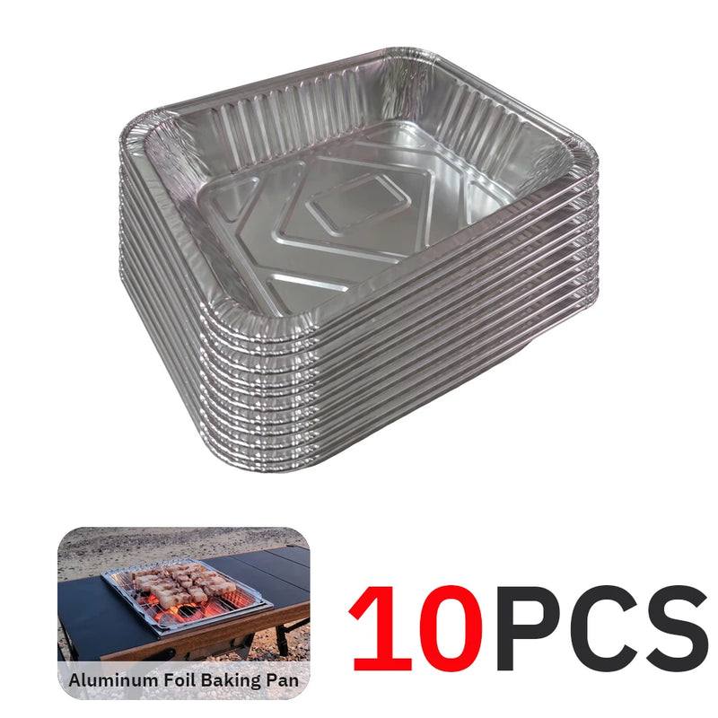 Pandatour Outdoor Camping High-Temperature Resistant Aluminum Foil Baking Pan No-Wash Magic Embossed Diamond Pattern Design