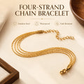 Stainless Steel Bracelet Thin Link Multilayer Chain for Women Lightweight Adjustable Jewelry Daily Wear - Visuel 4 | SAMAG