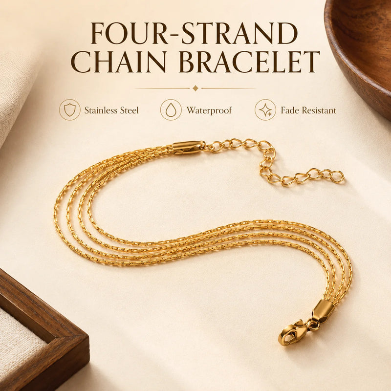 Stainless Steel Bracelet Thin Link Multilayer Chain for Women Lightweight Adjustable Jewelry Daily Wear - Visuel 4 | SAMAG