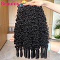 Beaufox Burmese Curly Hair Bundles Pixie Curly Bundles Human Hair Virgin Water Wave Human Hair Bundles Ocean Spiral Curly 30”