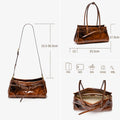 Genuine Leather Boston Handbag Women's 2026 New Oil Wax Leather Bague tte Bag Shoulder Crossbody Vintage Large Capacity