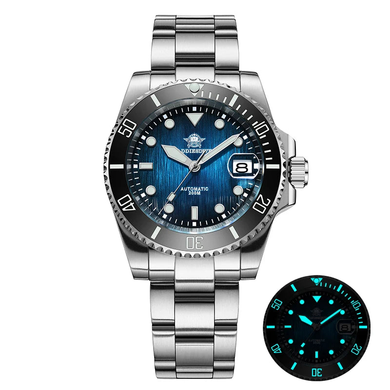 ADDIESDIVE New 41mm Men Automatic watches Sapphire glass BGW9 Green Luminous 200m Waterproof AD2078 - Visuel 9 | SAMAG
