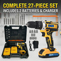 21V Protable Cordless Electric Drill Driver Kit Orange Power Set With Battery Charger 27Pcs Accessories - View 8 | SAMAG