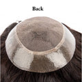 Male Hair Prosthesis Toupee Men Mono& Soft Pu Durable Men Wigs 6" Replacement Exhuast Systemes Unit 100% Human Hair Male Wig