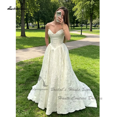 Lakshmigown Modern Print Satin Wedding Dress With Pockets | SAMAG