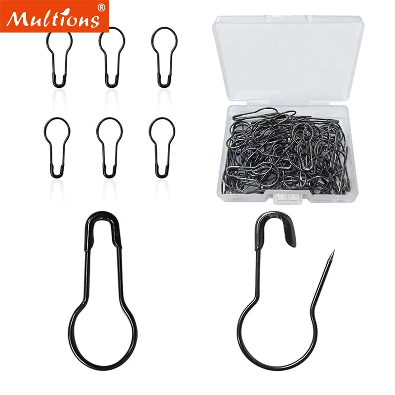 100pcs/set Metal Gourd Pins Bulb Safety Pins with Box for Quilting Sewing DIY Crafting Calabash Pins Knitting Stitch Marker