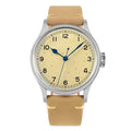 San Martin 38.5mm Men's Mechanical Watch NH35 Vintage Pilot Simple Fashion Wristwatch Baked Varnish Blue Hands 10 Bar Clock