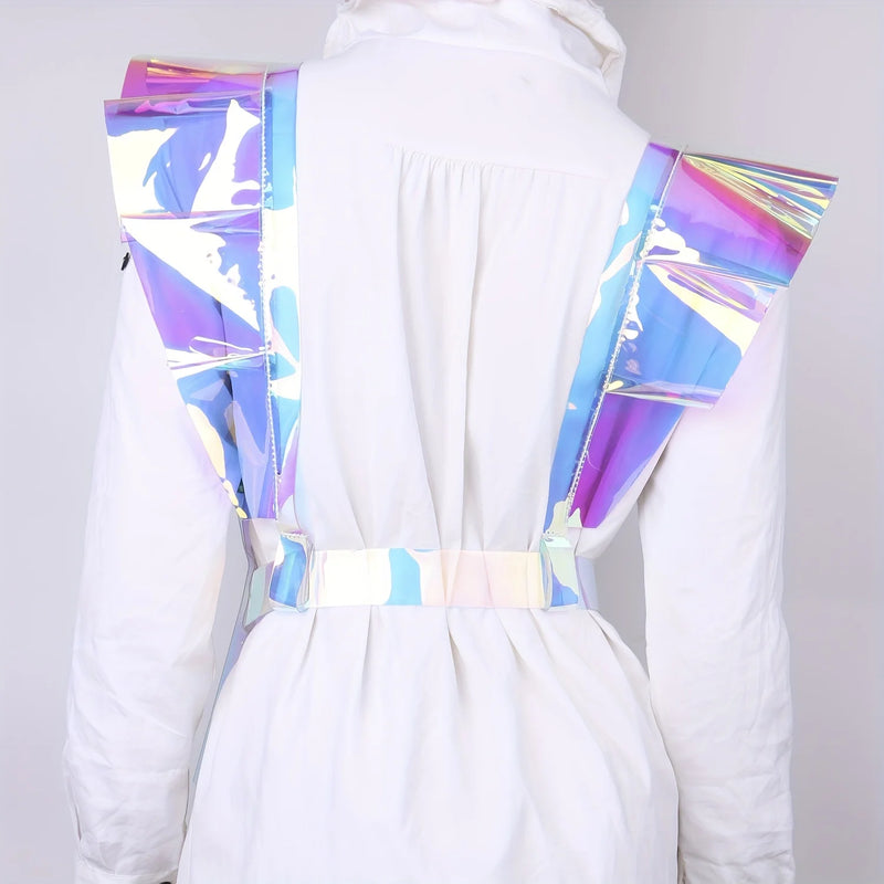 Laser Y2K PVC Harness Belt Adjustable Trendy Transparent Wait Belt For Women Hip Hop Suspenders Musical Festival Costume