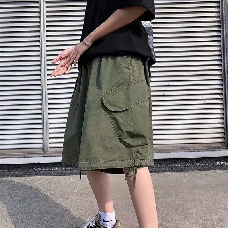 Cargo Shorts Men Summer Streetwear Wide Leg Straight Bf | SAMAG